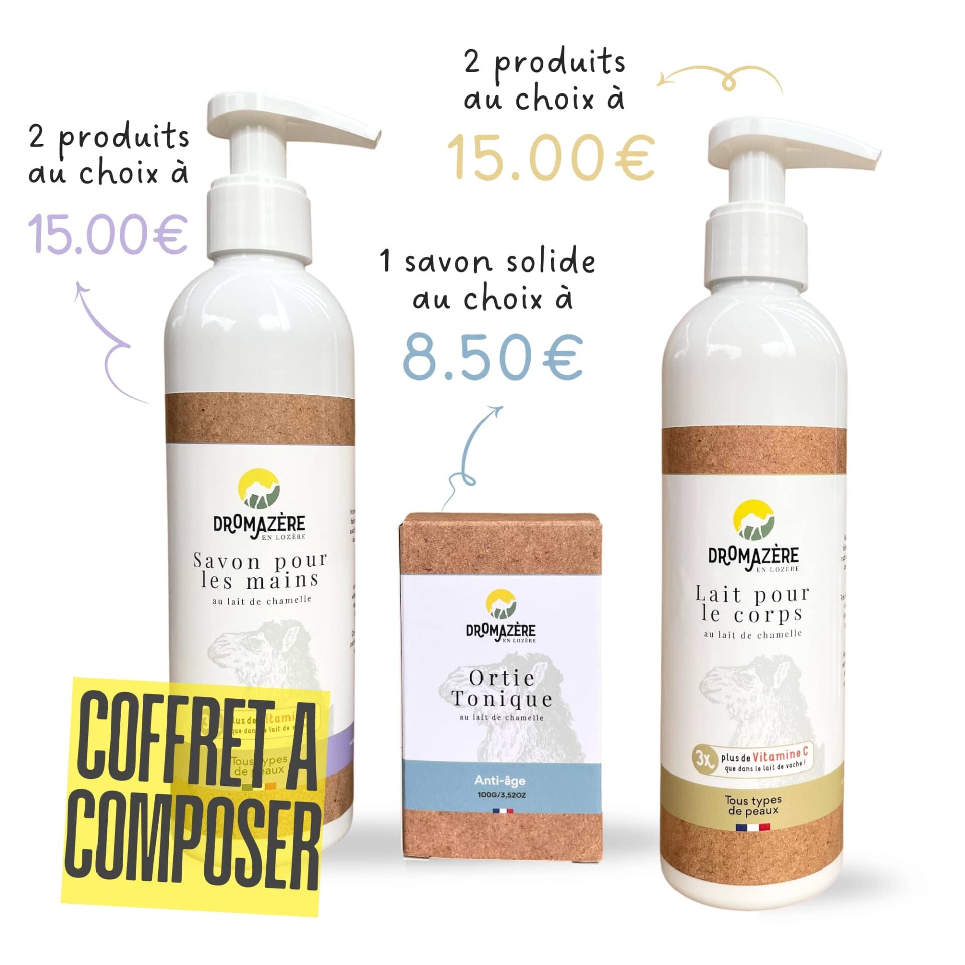 Coffret «Margeride» (1 savon + 2 produits à 15.00€ au choix)
